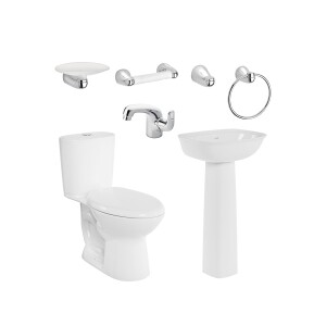Combo Aluvia Plus alongado con pedestal blanco
