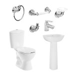 Combo manantial pro redondo botón con pedestal blanco