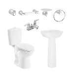 Combo manantial pro alongado botón con pedestal blanco