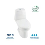 Combo Ecoclean Single II Negro: Sanitario con taza alongada, lavamanos con pedestal, grifería y accesorios