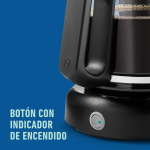 Cafetera Oster con Jarra de Vidrio Filtro Permanente 12 tazas Negra