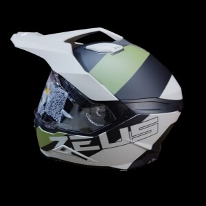 CASCO ZEUZ 913 MULTIPROPOSITO ABATIBLE TITANIO VERDE