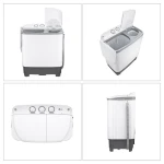 Lavadora LG SemiAutomática: Carga Superior 8KG WP8WMR Blanco, Dieseño Doble Tina