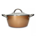 Olla 22 Cm Tapa De Vidrio Color Copper Home Elements