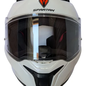 CASCO SPARTAN PANTHER BLACO BRILLO