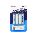 Batería Recargable Pila Regarcable USB AA