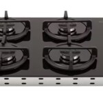 Estufa de Empotrar HACEB 60cms 4 Puestos Gas Natural Cristal Hierro Fundido CUB 60-43 Negro