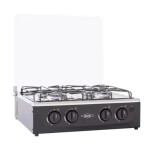 Estufa de Mesa HACEB 4 Puestos Gas Propano Avellana Vidrio Negro